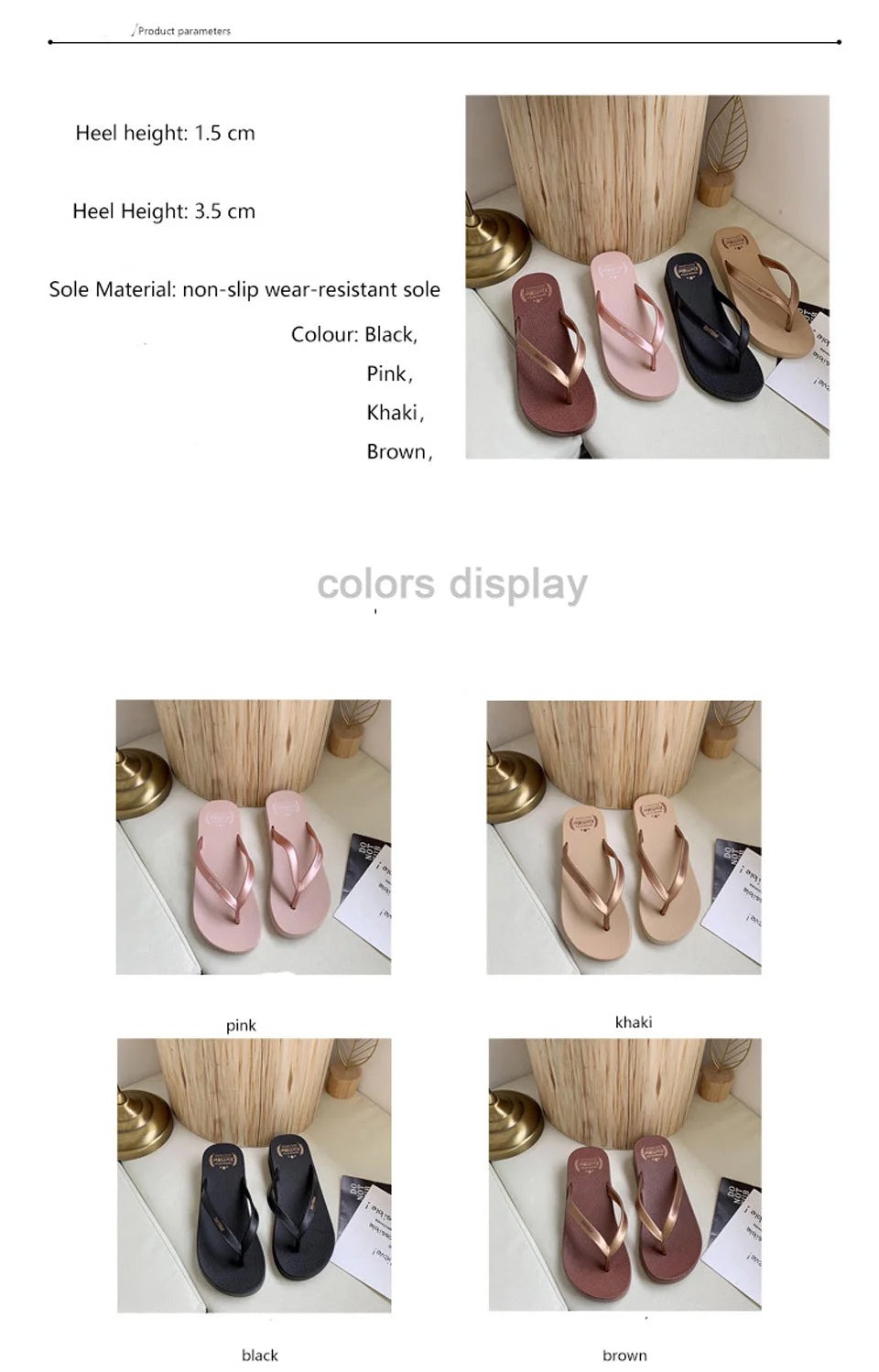 EOFK Women Flip Flops Wedges Casual Shinny Beach 3.5 Cm Height PVC Solid Summer Outside Slippers Soft Shoes
