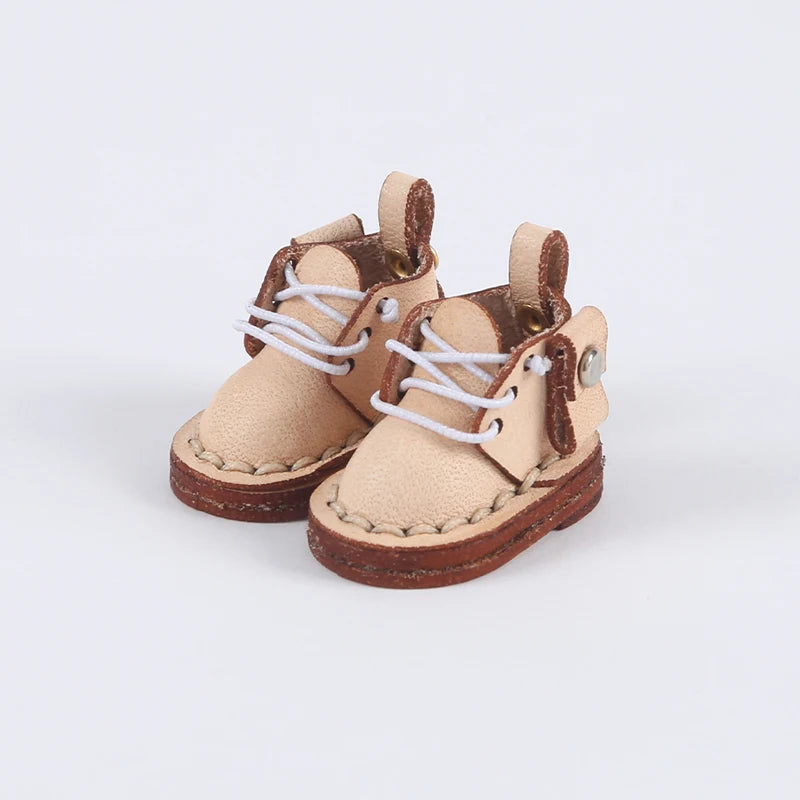 OB11 Doll Shoes Fashion Cowhide Boots Shoes for GSC, YMY, Obitsu 11, 1/12bjd Doll Accessories