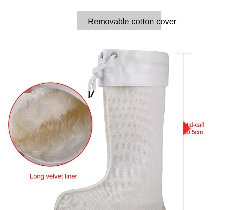 Cold-Proof Men's and Women's Rain Boots Cotton Cover Water Shoe Lining Winter Rain Boots Cotton Lining Fleece Lined