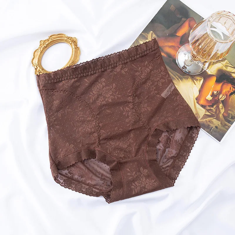 European Style  Panties Fashion Solid Color Comfort Briefs Plus Size High Waist Seamless Underpants Sexy Lace Panties Lingerie