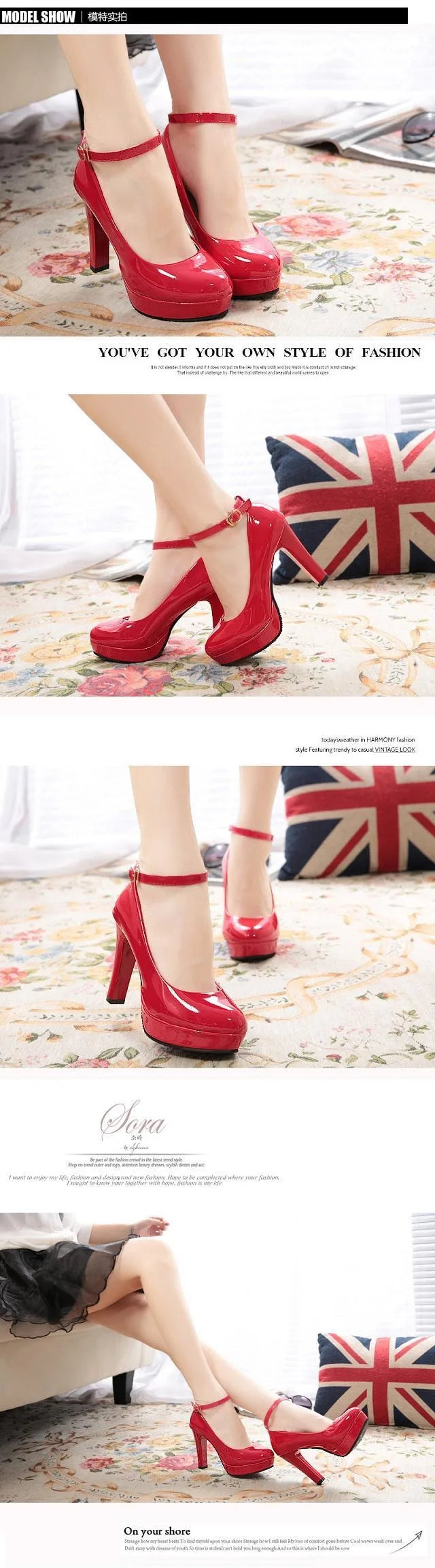 PU woman Pumps autumn thick heel shoes ol high-heeled shoes female the trend of ultra high heels female shoes xc22