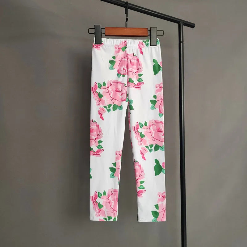 Children Kids Baby Girls Leggings Autumn Print Flowers Cartoon Leopard Pattern Girl Pants