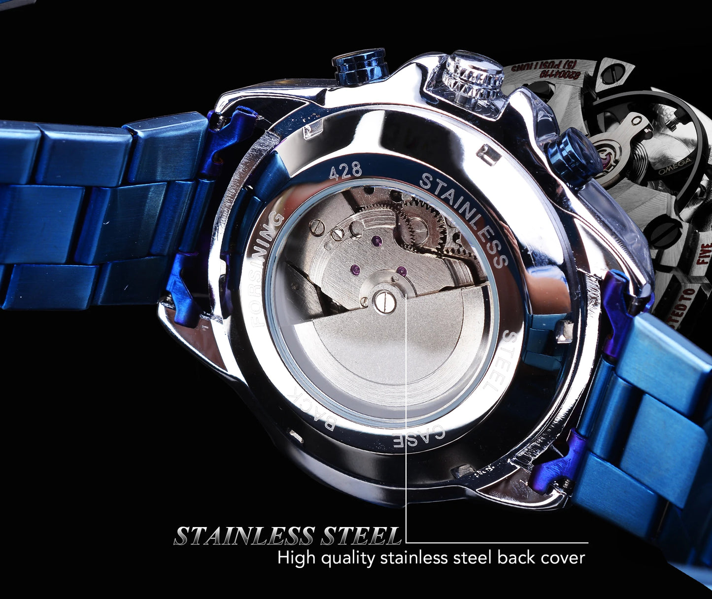 Forsining Mens Automatic Mechanical Watch Tourbillon Wristwatches Men Waterproof Watches Bule Luxury Wrist Watch Relojes Hombre