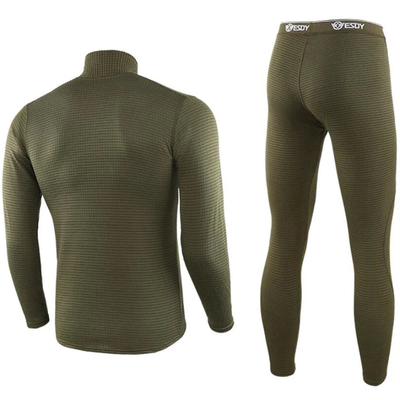 ESDY Fleece Thermal Underwear Men Autumn Winter Warm Long Johns Fitness Sports Compression Breathable Leggins Thermo Tracksuit