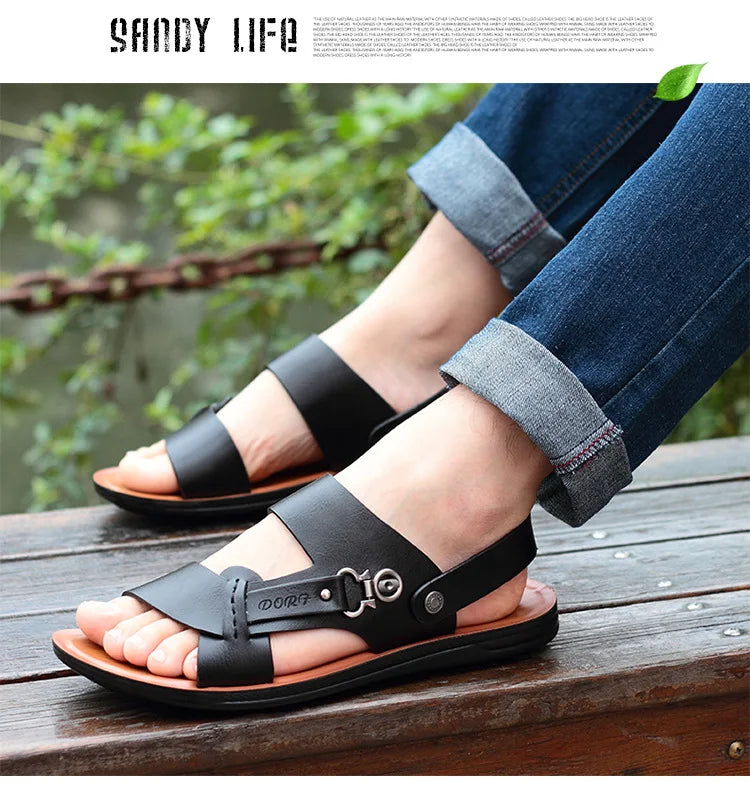 New Summer Men's Open-toed Sandals Fashion Trend Beach Shoes Slippers Men's Sandals Mens Sandals Summer  Leather Sandals