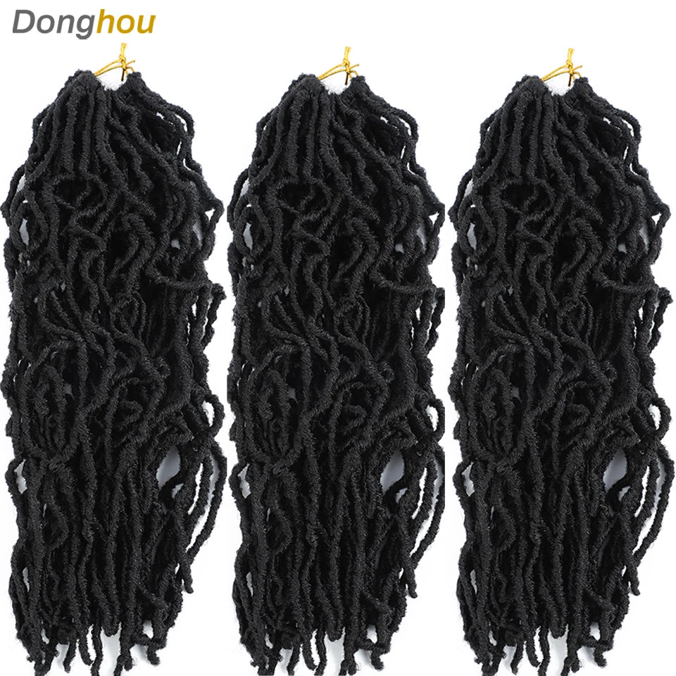 Long Goddess Faux Locks Crochet Braids Brown Blue 1B 30 350 Soft Locs Braiding Hair Synthetic Faux Locs Crochet Hair Extensions