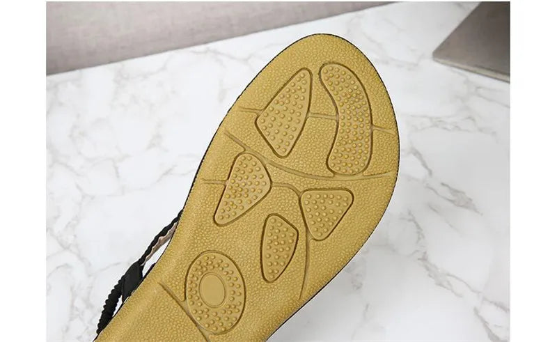 BEYARNE Women Sandals Flip Flops Summer Flat Shoes Woman Bohemian Sandals Ladies Vacation Beach Sandales Femme