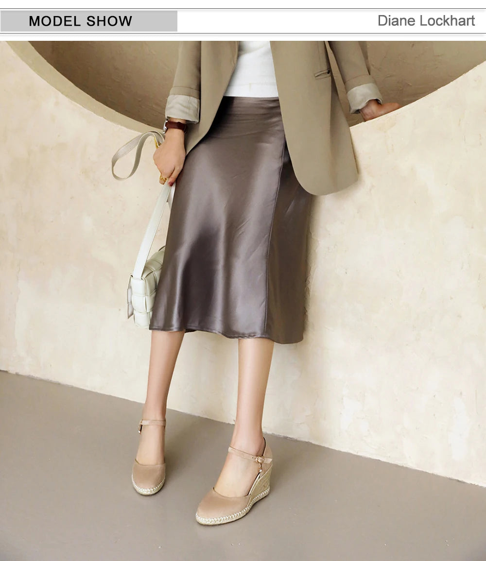 Spring New Women Espadrilles Leisure Wedges High Heels Lady Pumps Foothold Shoes Heel Slip On Round Toe for Femme Chaussures