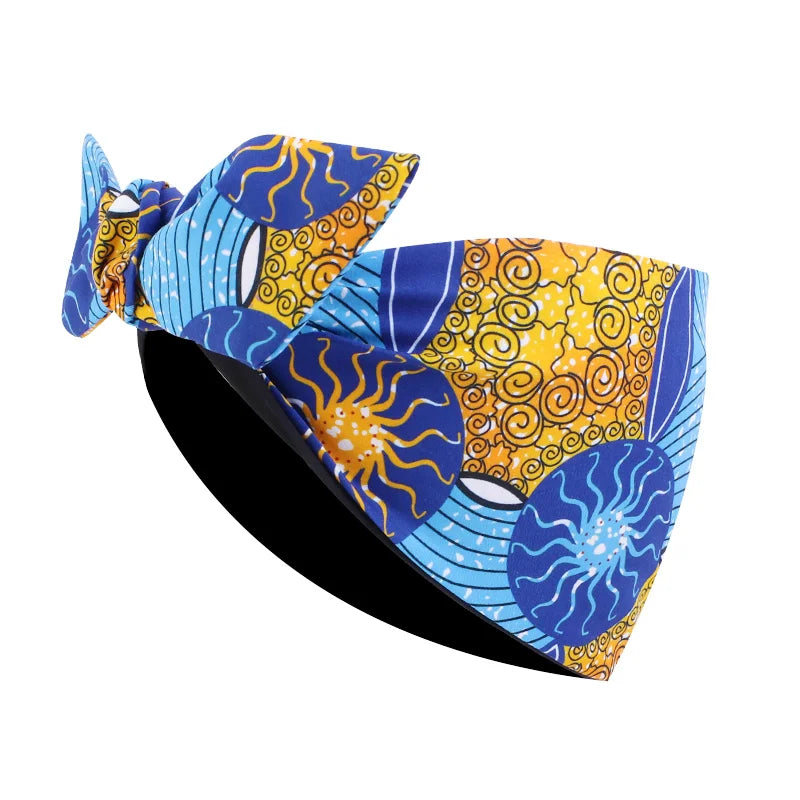 African Print Stretch Bandana Head Wrap Long Scarf Satin Floral Ankara Dashiki Women Party Turban Headwear Cap Hair Accessories
