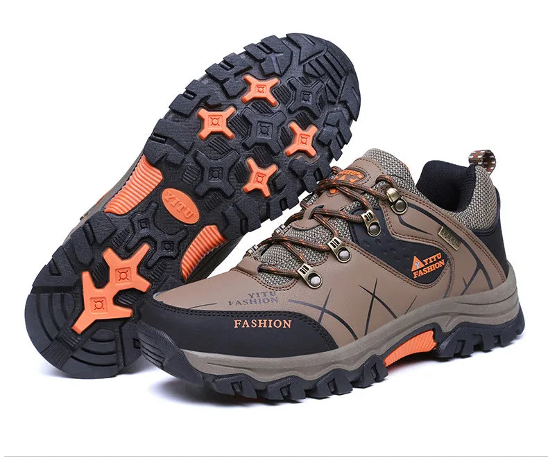 Brand New Spring Autumn Men Work Casual Shoes Men Outdoors Leather Round Toe Sneakers Men Climbing Hiking Shoes Big Size 39-47