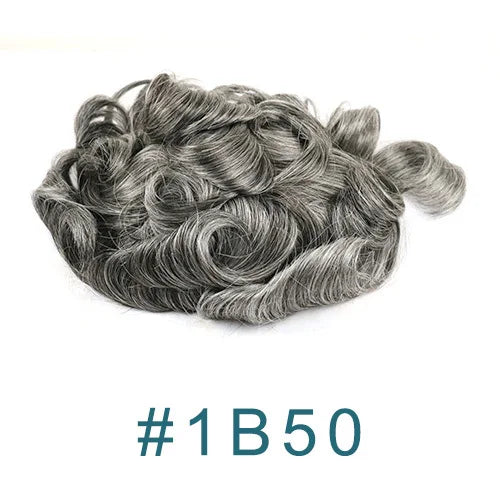 Durable Q6 Blonde Brown Bleached Knots Breathable Lace Grey Black 1B40 1B65 1B80 Men's Wig Human Hair Toupee Prosthesis For Men