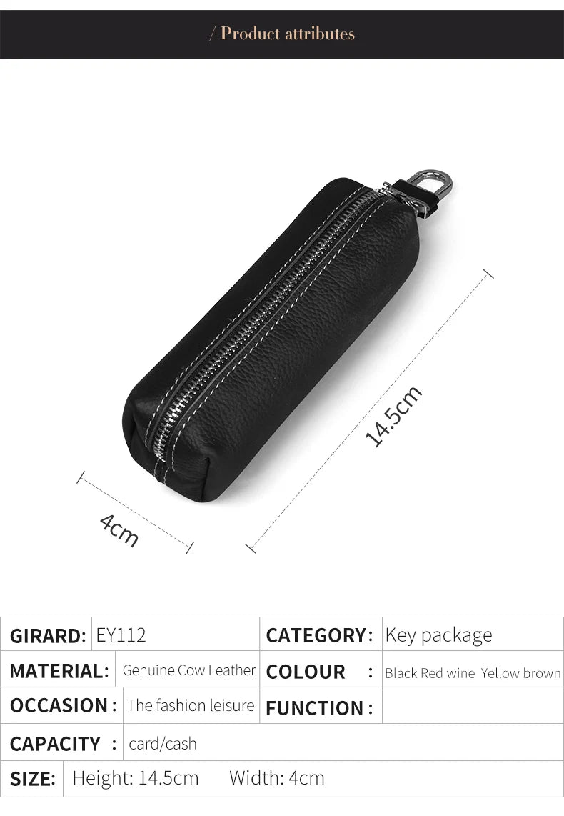 EISIPURI Genuine Cow Leather Men Women Key Bag Small Business Kay Case Women Housekeepers Wholesale purse keychain wallet