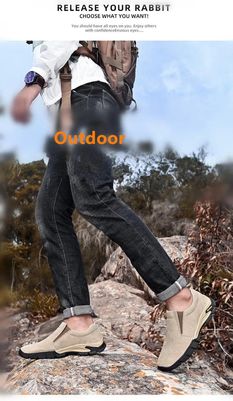 Brand Men's Shoes Genuine Leather Casual Shoes Outdoor Men's Breathable Sneakers Suede Original Men's Moccasins Loafers Sneakers