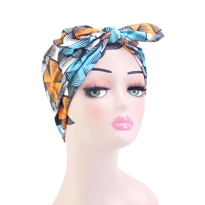 African Print Stretch Bandana Head Wrap Long Scarf Satin Floral Ankara Dashiki Women Party Turban Headwear Cap Hair Accessories