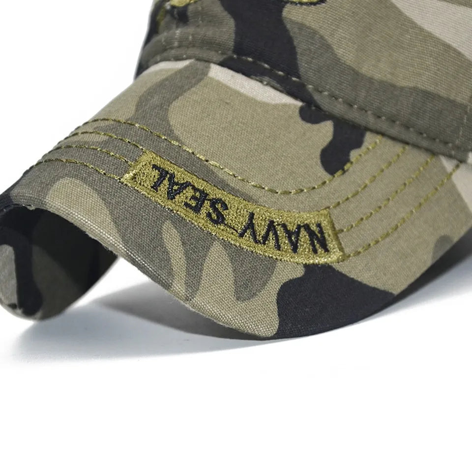 High quality SEALs Cap Mens embroidery Baseball Caps Brand USA Army Camouflage Hat Snapback Caps Cotton Adjustable hat BAZAARHUBO