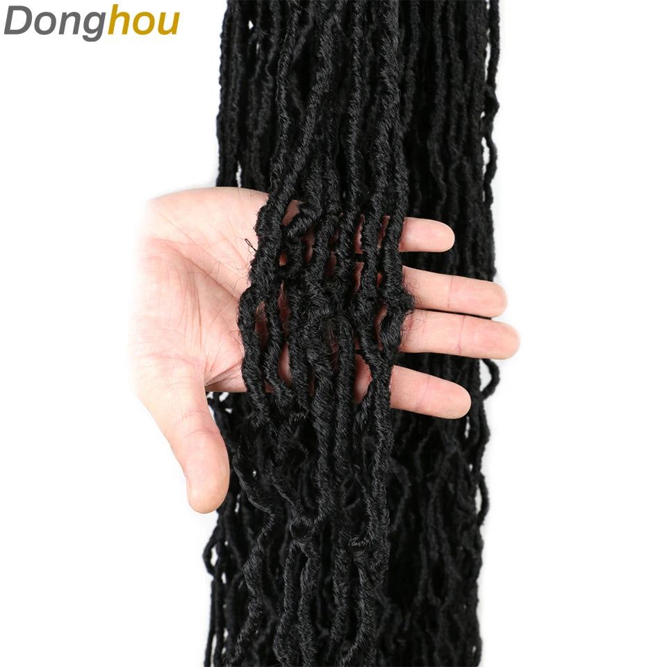 Long Goddess Faux Locks Crochet Braids Brown Blue 1B 30 350 Soft Locs Braiding Hair Synthetic Faux Locs Crochet Hair Extensions