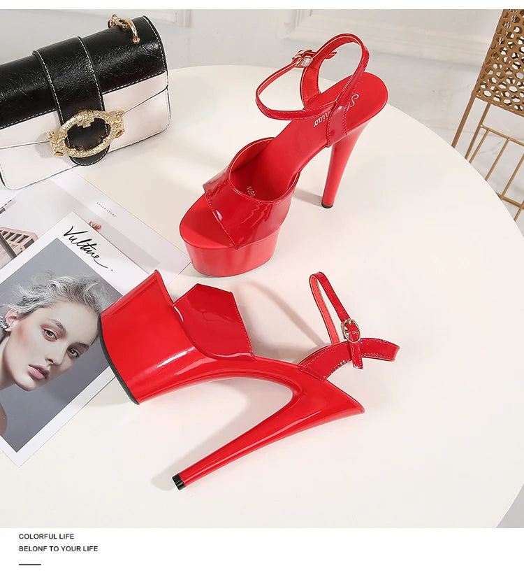 2022 Stripper Pole Dance Shoes High Heels Women Sexy Show Shoes Party Club 13 15 17CM Sandals Platform High-heeled Shoes Wedding