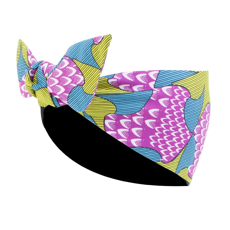 African Print Stretch Bandana Head Wrap Long Scarf Satin Floral Ankara Dashiki Women Party Turban Headwear Cap Hair Accessories