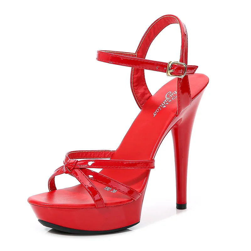 High heel sandals women 2020 new summer fashion 13cm wild net red sexy high heels fine heels show shoes pole dance striptease