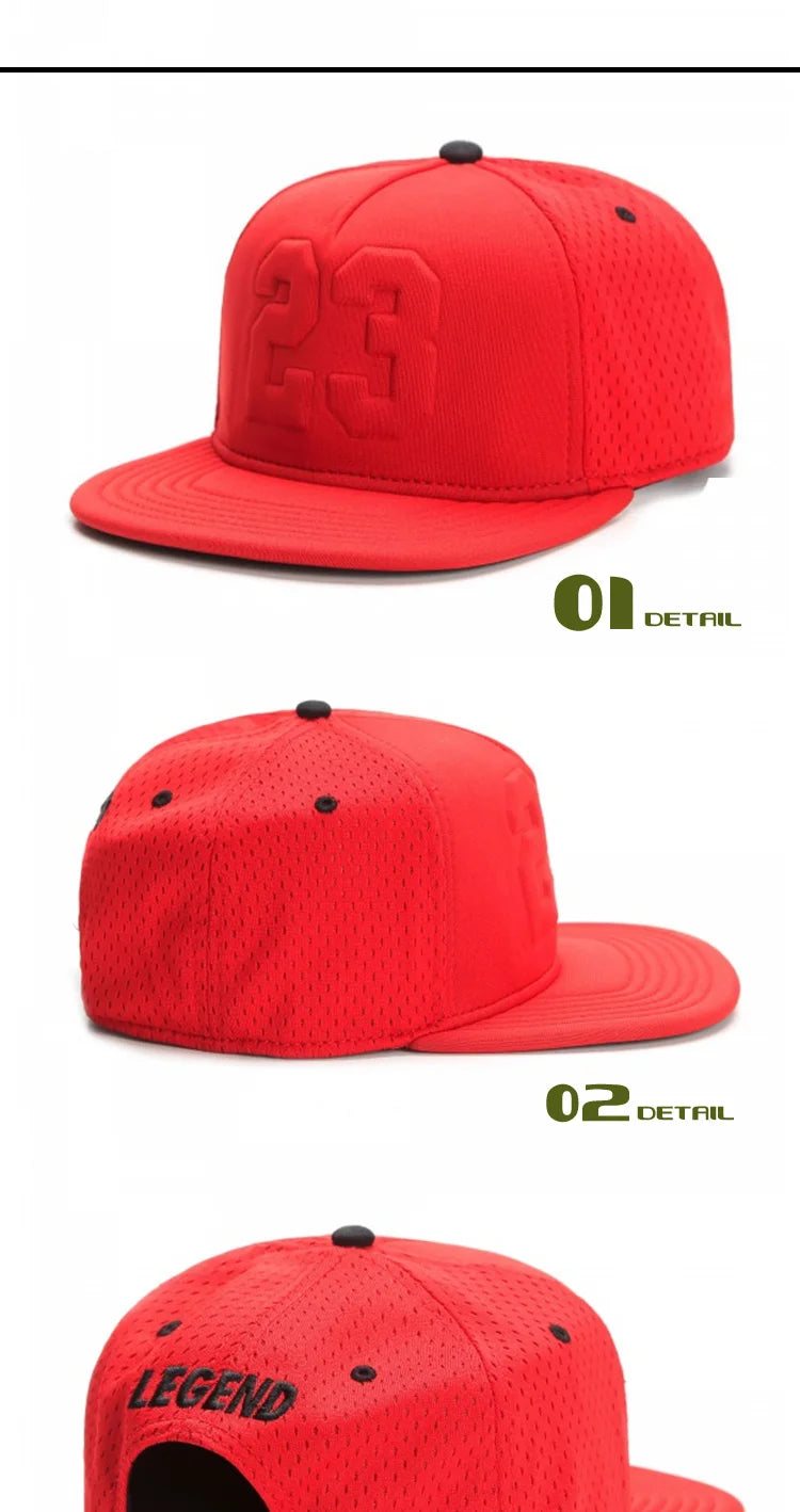 PANGKB Brand LEGEND CAP black 23 summer breathable quick drying snapback hat adult sports hip hop outdoor sun baseball cap BAZAARHUBO