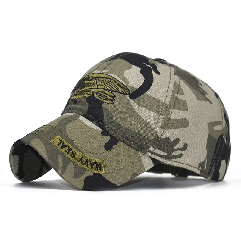 High quality SEALs Cap Mens embroidery Baseball Caps Brand USA Army Camouflage Hat Snapback Caps Cotton Adjustable hat BAZAARHUBO