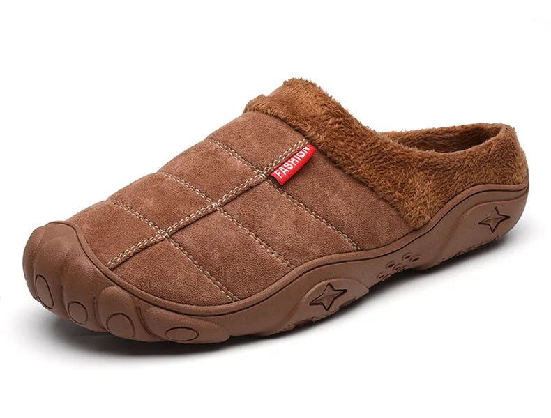 Winter Men Plus Size Leisure Indoor Plush Slippers Home Cotton Shoes Warm House Shoes Room Unisex Pantofole Peluche Invernali 48