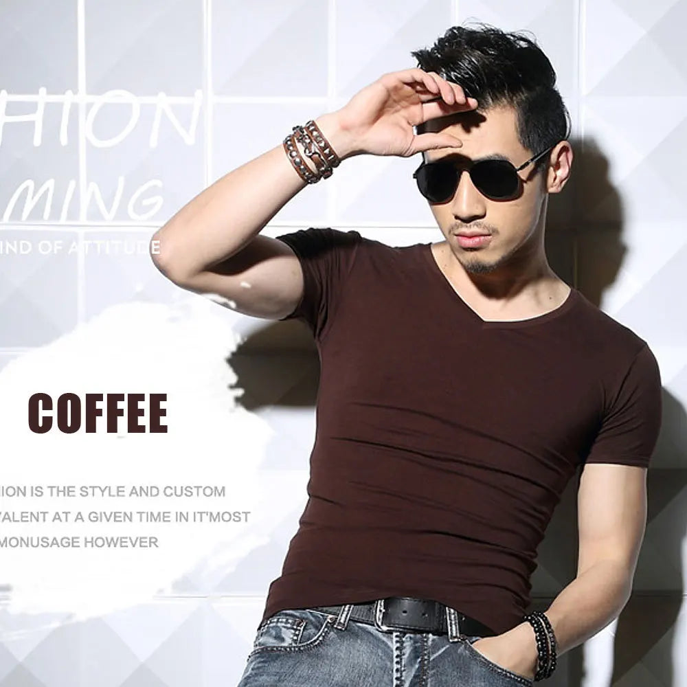 Men's T Shirt Short Sleeve Men T-Shirt O-Neck Slim Solid Color Half Sleeved Man Tops Tee Shirt 2026 MRMT Men T Shirt Clothing