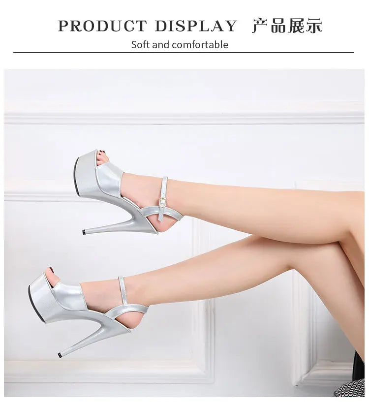2022 Stripper Pole Dance Shoes High Heels Women Sexy Show Shoes Party Club 13 15 17CM Sandals Platform High-heeled Shoes Wedding
