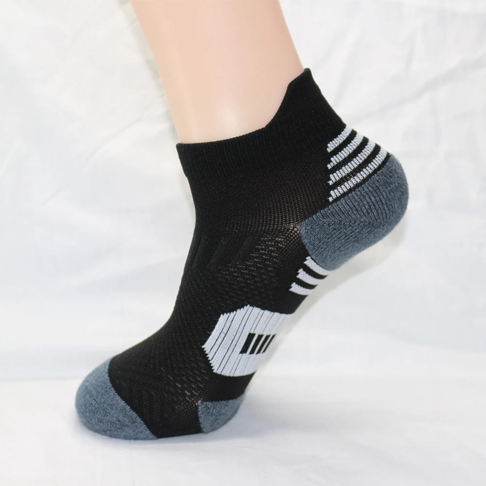 5Pairs New Spring Men's Socks AnkleThick Knit Sports Sock Outdoor Fitness Breathable Quick Dry Wear-resistant Short Running Sock