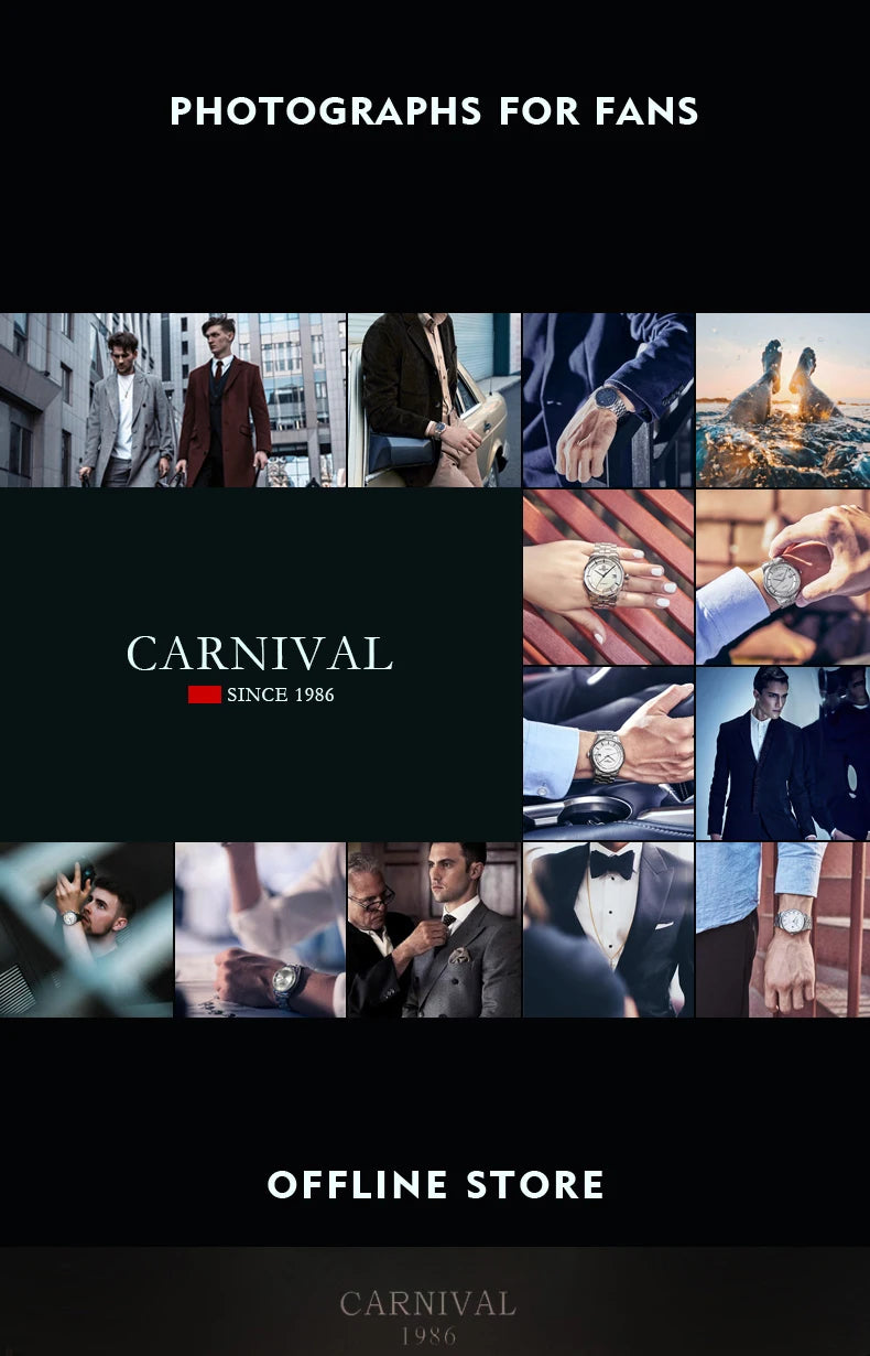 CARNIVAL Brand High-end IW Series Luxury MIYOTA Mechanical Watch for Women Stainless Steel Sapphire Mirror Automatic Watches