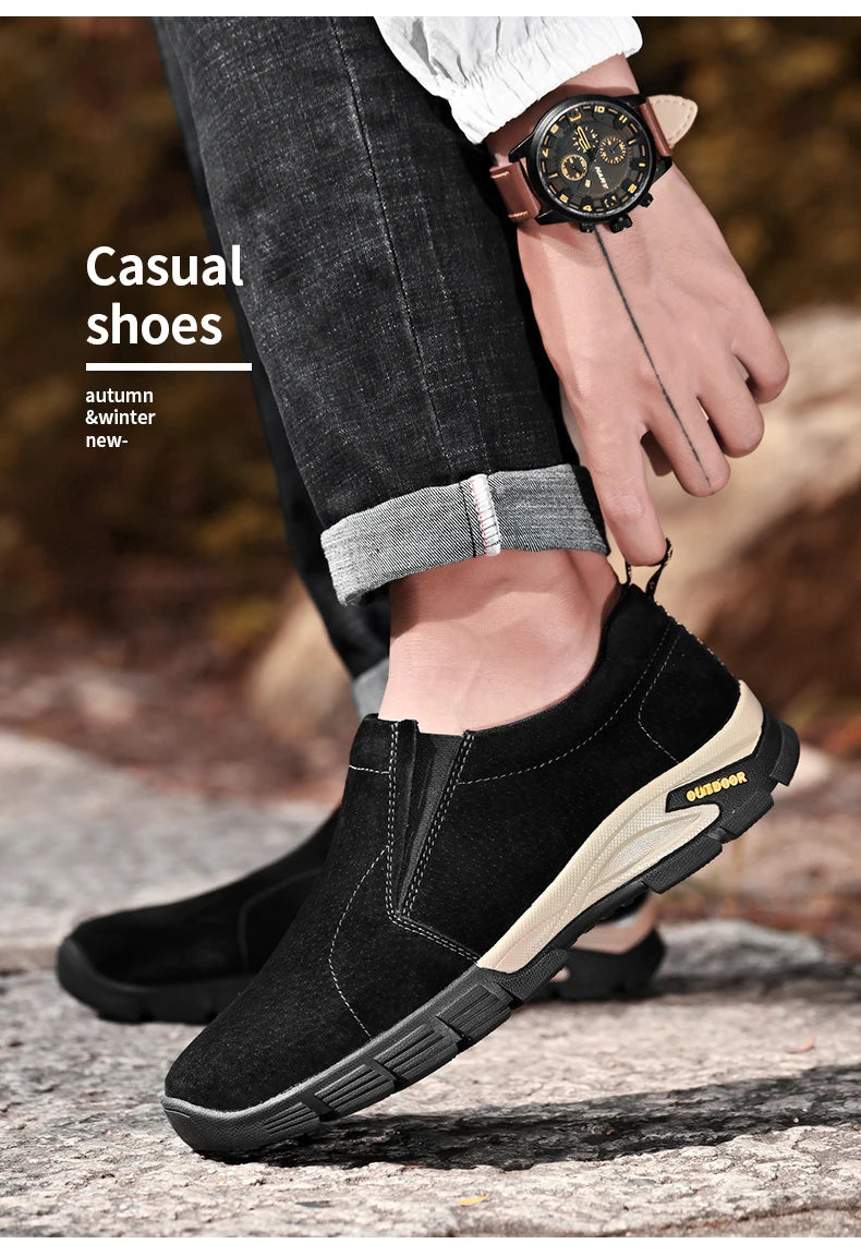 Brand Men's Shoes Genuine Leather Casual Shoes Outdoor Men's Breathable Sneakers Suede Original Men's Moccasins Loafers Sneakers