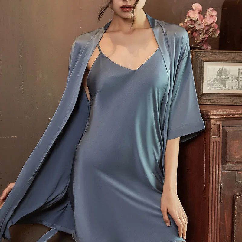 Nightgowns Women Soft V-neck Satin Sleeveless Sleepshirts Summer Sexy Sleepwear Lingerie Korean Style Fashion Nightdress Female