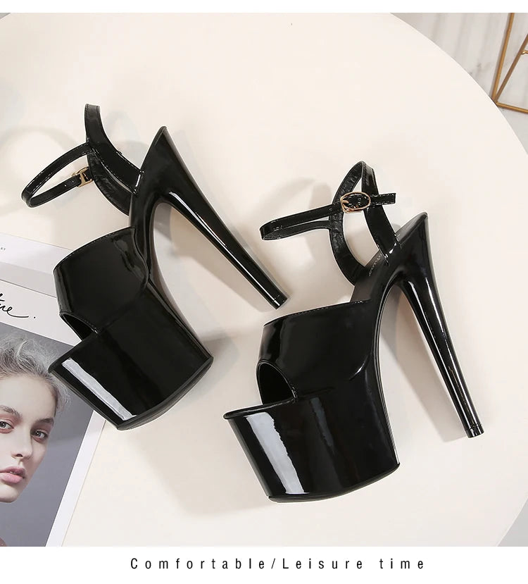 2022 Stripper Pole Dance Shoes High Heels Women Sexy Show Shoes Party Club 13 15 17CM Sandals Platform High-heeled Shoes Wedding