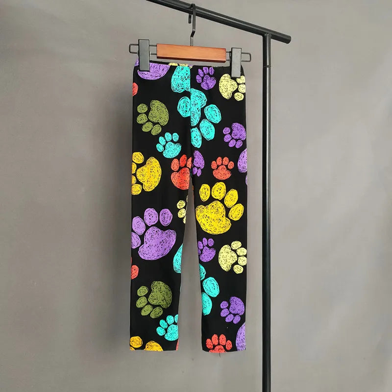 Children Kids Baby Girls Leggings Autumn Print Flowers Cartoon Leopard Pattern Girl Pants