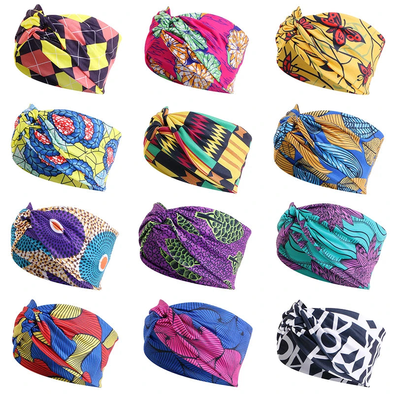 African Print Stretch Bandana Head Wrap Long Scarf Satin Floral Ankara Dashiki Women Party Turban Headwear Cap Hair Accessories