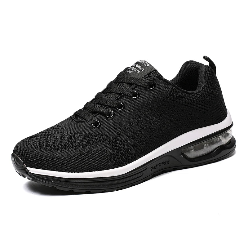 Hot Selling Large Size Running Shoes Lightweight Resilience Slip on Sneakers Mesh Air Cushion Casual Walking Shoes