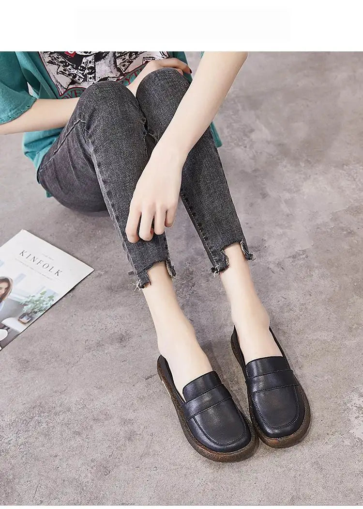 GKTINOO Shoes Women Spring 2026 New White Thick-Soled Ladies Sneakers Genuine Leather Casual Trend Girl Shoes Students Loafers