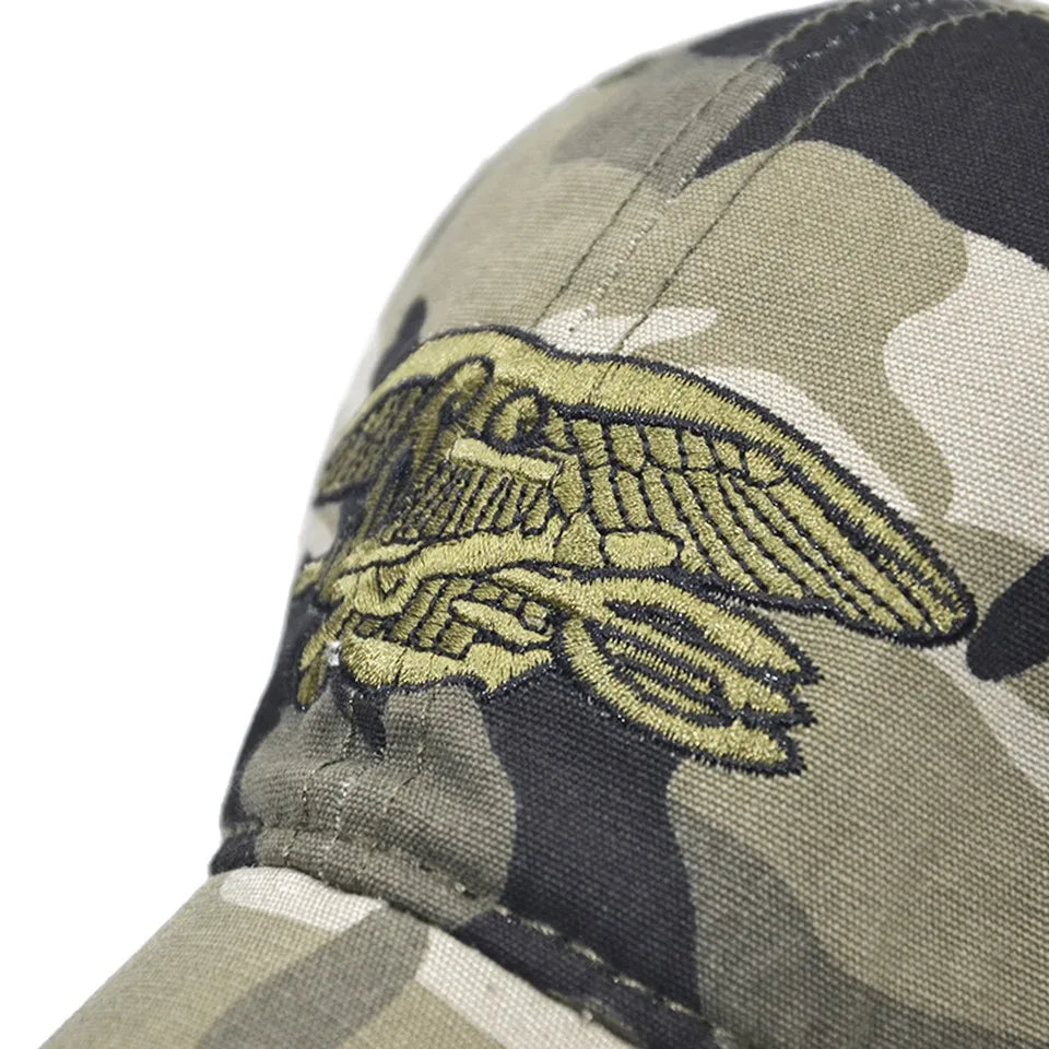High quality SEALs Cap Mens embroidery Baseball Caps Brand USA Army Camouflage Hat Snapback Caps Cotton Adjustable hat BAZAARHUBO