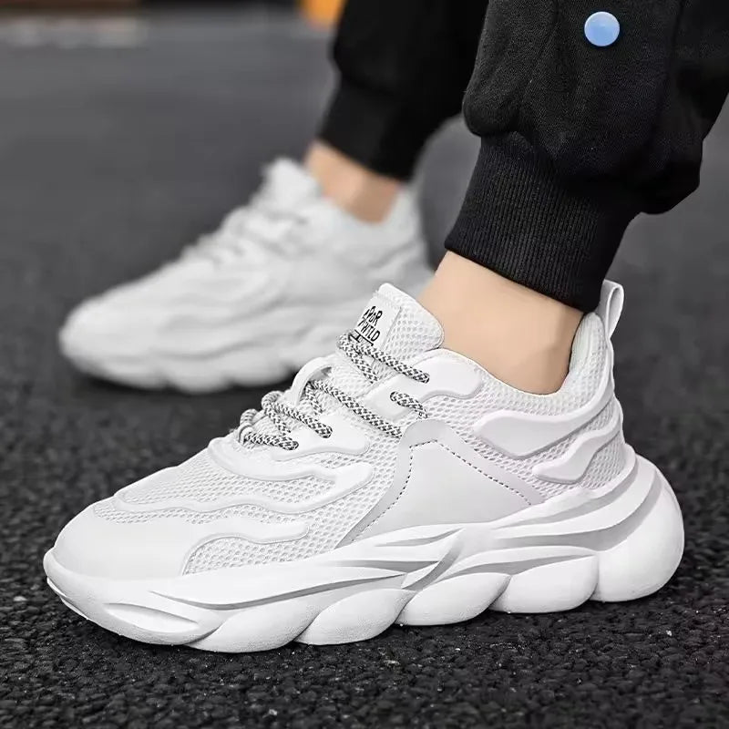 New Men's Breathable Mesh Sports Shoes Thick Sole Sports Shoes Men's Casual Running Shoes