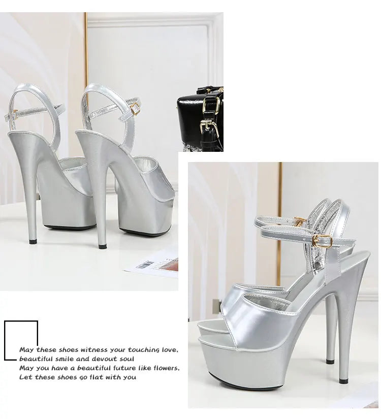 2022 Stripper Pole Dance Shoes High Heels Women Sexy Show Shoes Party Club 13 15 17CM Sandals Platform High-heeled Shoes Wedding