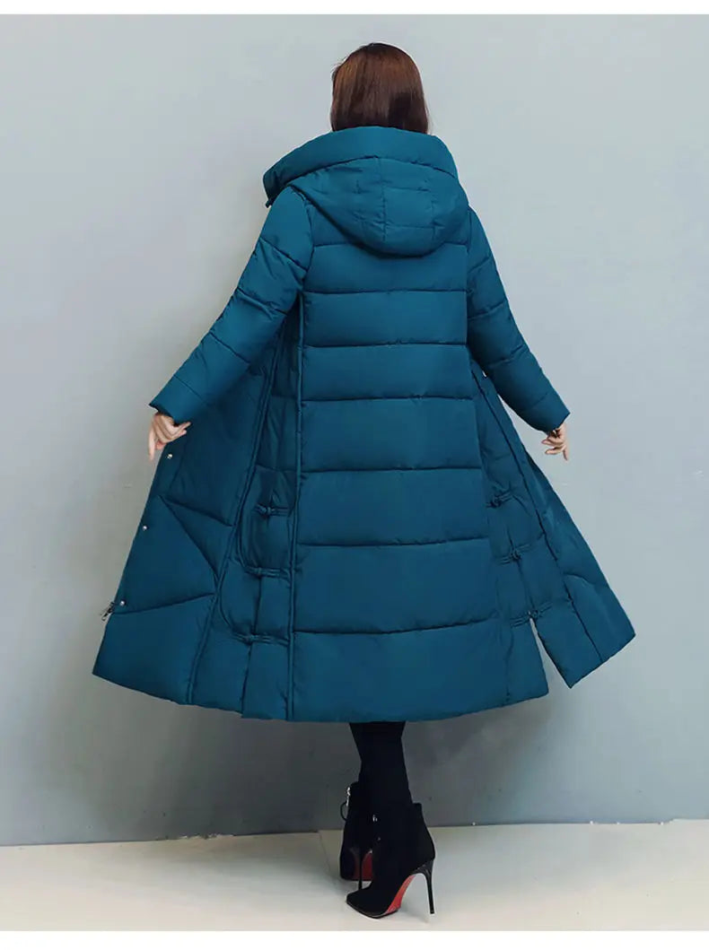 Winter Long Coat Women's 2025 Fashion New Thicken Cotton padded Warm Snow Outerwear Loose Female Windproof Hooded Jacket Parkas