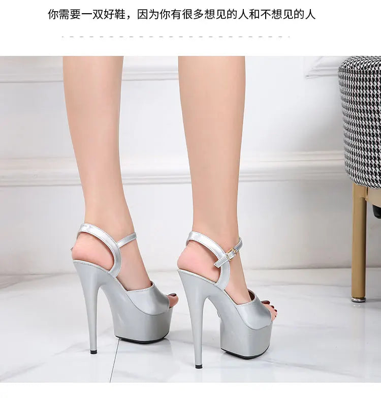 2022 Stripper Pole Dance Shoes High Heels Women Sexy Show Shoes Party Club 13 15 17CM Sandals Platform High-heeled Shoes Wedding