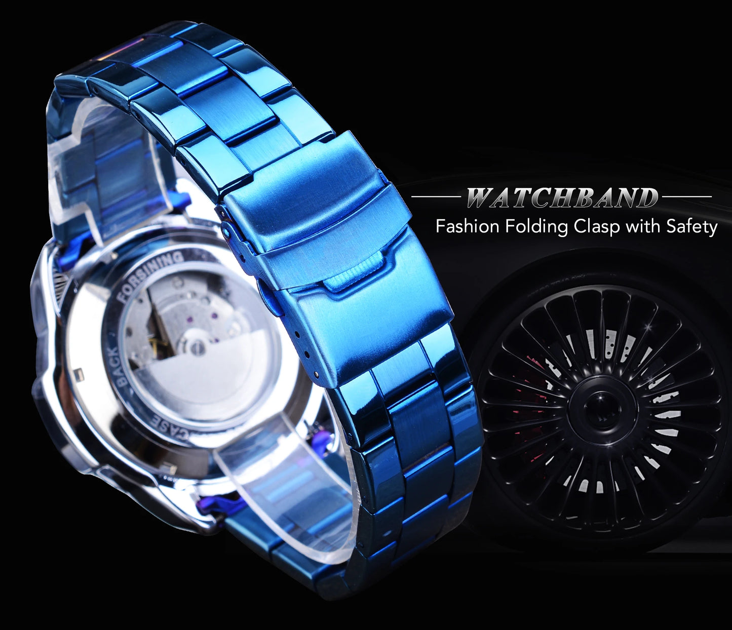 Forsining Mens Automatic Mechanical Watch Tourbillon Wristwatches Men Waterproof Watches Bule Luxury Wrist Watch Relojes Hombre