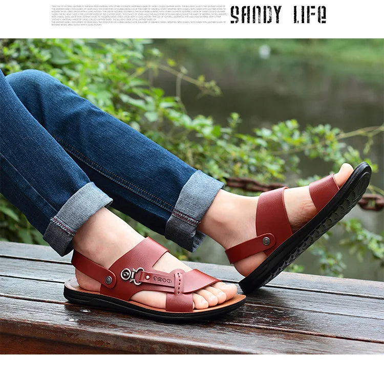 New Summer Men's Open-toed Sandals Fashion Trend Beach Shoes Slippers Men's Sandals Mens Sandals Summer  Leather Sandals