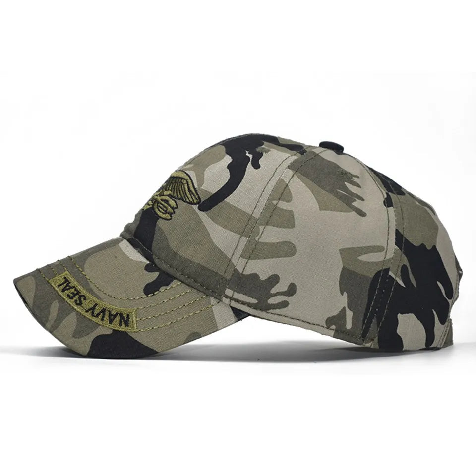 High quality SEALs Cap Mens embroidery Baseball Caps Brand USA Army Camouflage Hat Snapback Caps Cotton Adjustable hat BAZAARHUBO