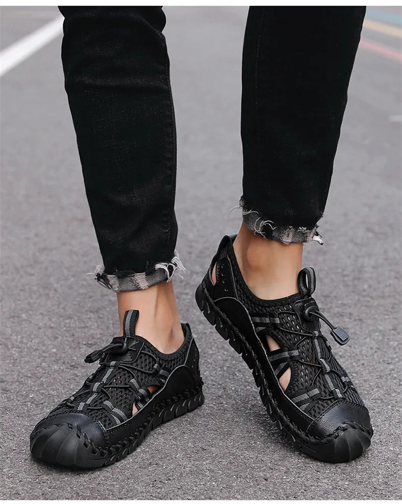 Hot Sale Summer Men's Sandals Outdoor Non-slip Men's Beach Sandals Handmade Genuine Leather Men's Shoes Fashion Men Sneakers