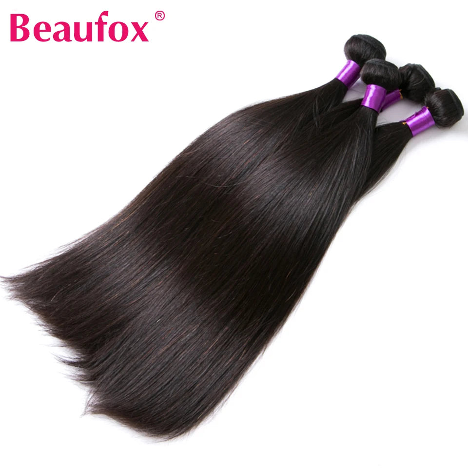 Beaufox Straight Human Hair Bundles Malaysian Straight Hair Bundles Deal Human Hair 1/3/4 Bundles Human Hair Straight 8"-30"