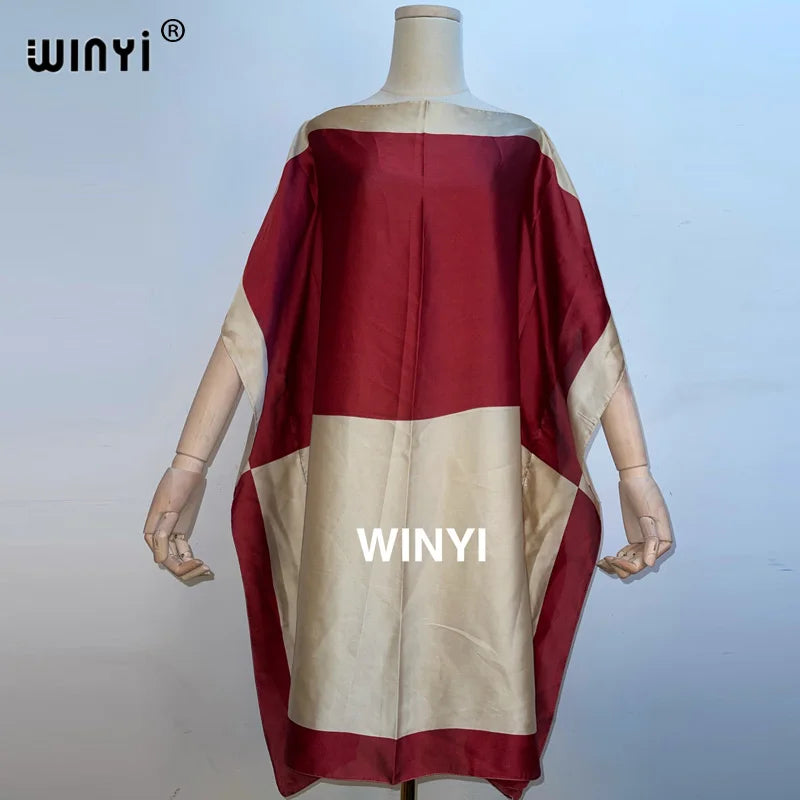 2021Fashionable Kuwait Style silk kaftan dress boho colourful pattern Dashiki African women's Silk Kaftan dress African Clothing