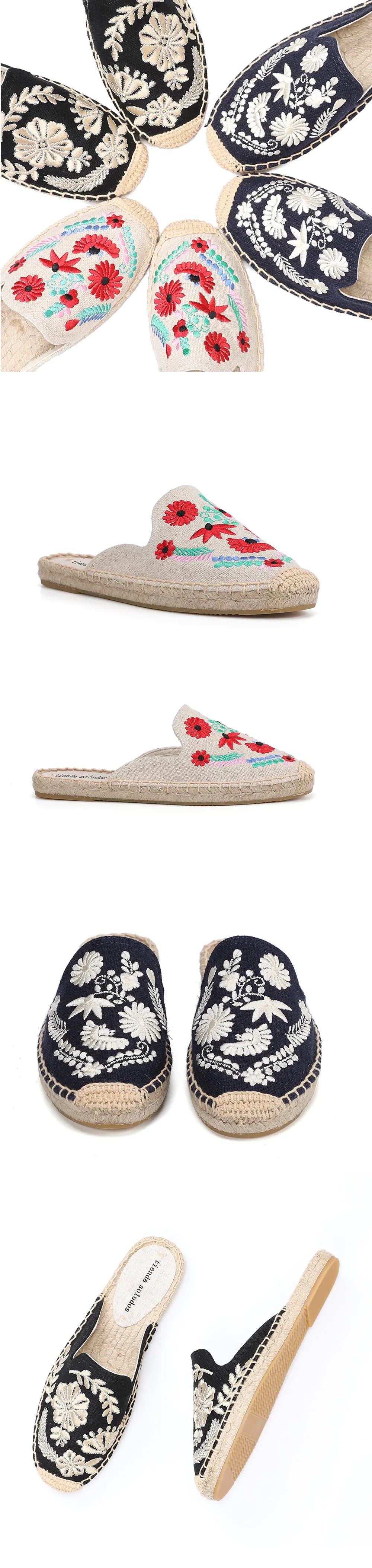 Espadrilles Slippers For Flat Shoes  Real Mules Slides Hemp Summer Flip Flops Pantufas De Pelucia Bichos Tienda Soludos