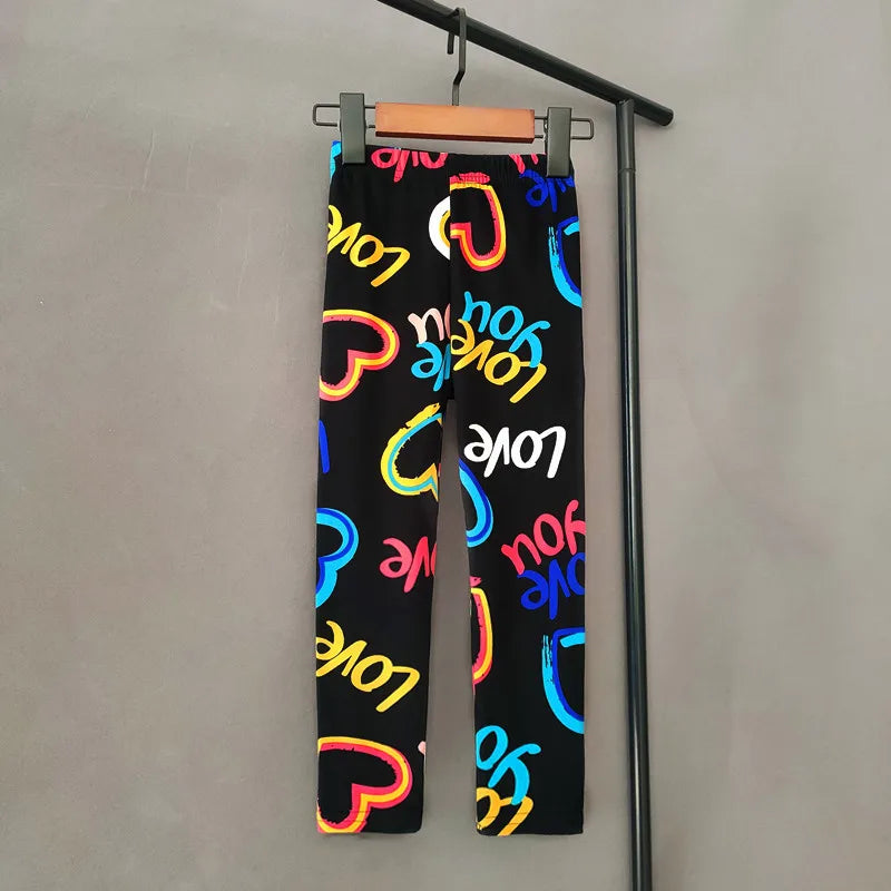 Children Kids Baby Girls Leggings Autumn Print Flowers Cartoon Leopard Pattern Girl Pants